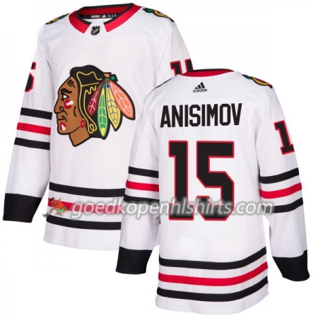 Chicago Blackhawks Artem Anisimov 15 Adidas 2017-2018 Wit Authentic Shirt - Mannen